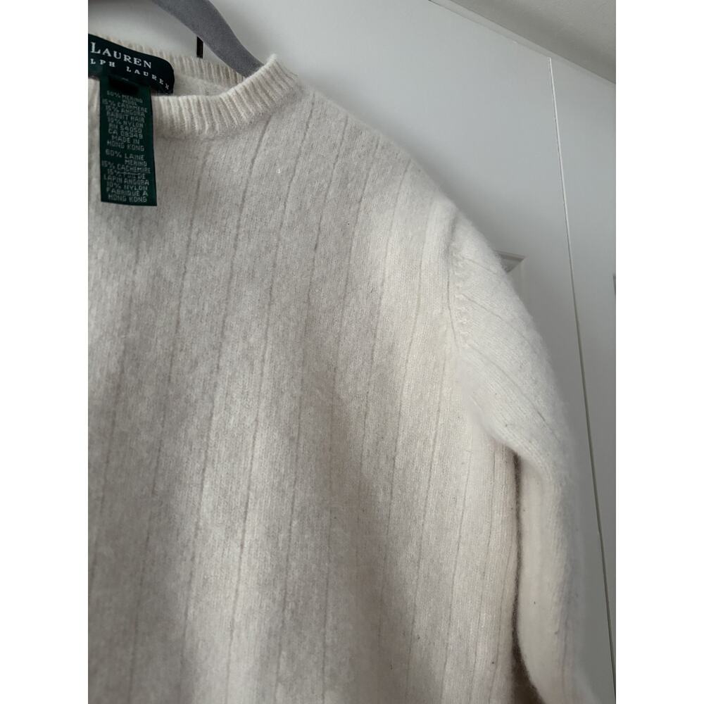 Lauren Ralph Lauren Ivory Merino Wool Cashmere Sweater - Picture 5 of 8